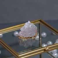 Органайзер для хранения &laquo;MOUNTAINS&raquo;, с крышкой, стеклянный, с зеркальным дном, 1 секция, 10 &times; 10 &times; 6 см, цвет прозрачный/медный