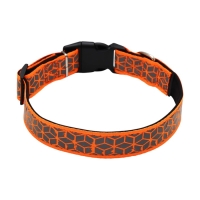 Ошейник со светоотражающим орнаментом, 55 х 2,5 см, оранжевый