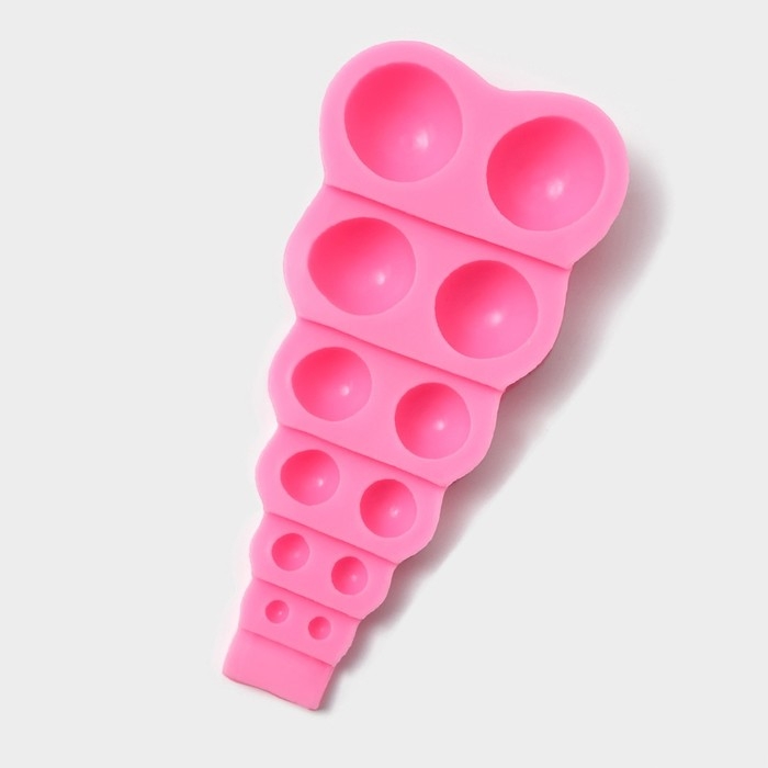 Молд &laquo;Полусферы&raquo;, силикон, 14&times;7&times;2 см, 12 ячеек, цвет розовый