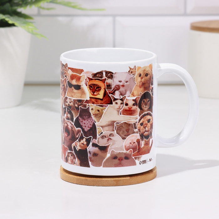 Кружка сублимация "Котики" 320 мл, с нанесением