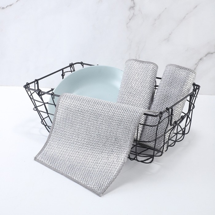 Салфетка для мытья посуды, металлическая, однослойная, 5 шт, 19&times;19 см