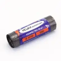 Мешки для мусора 180 л, ПНД, 10 мкм, 10 шт в рул, цвет черный