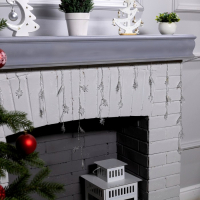 Гирлянда &laquo;Бахрома&raquo; 1.8 &times; 0.5 м с насадками &laquo;Звёзды&raquo;, IP20, прозрачная нить, 48 LED, свечение мульти (RG/RB), мигание, 220 В