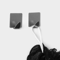 Крючки самоклеящиеся SAVANNA &laquo;Квадрат&raquo;, 2 шт, металл, 3,8&times;3,5&times;1,5 см, хромированные