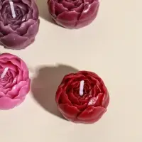 Набор свечей декоративных "Пионы" 5 шт 3,5х3,5х2,5 см розово-фиолетовые 6,5х22,5х3,5 см