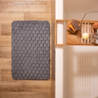 Коврик для ванной Этель &laquo;Ромбы&raquo;, цв. светло-серый, 50х80 см