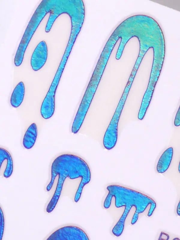 Наклейки для ногтей &laquo;Мороженое&raquo;, голографические, фиолетовые