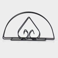 Салфетница Доляна &laquo;Сердце&raquo;, чёрная