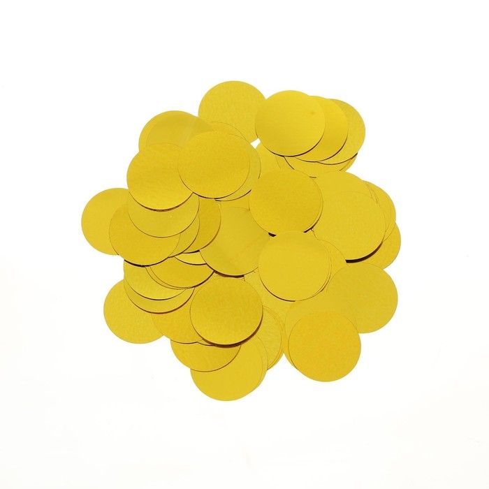 Наполнитель для шара &laquo;Конфетти круг&raquo;, 1,5 см, фольга, цвет золотой, 10 г