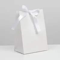 Пакет подарочный с лентой, упаковка, &laquo;Белый&raquo;, 13 х 19 х 9 см