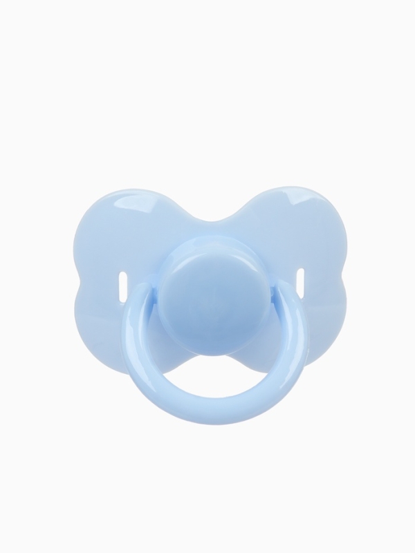 Пустышка классическая, с держателем, +0мес., цвет голубой