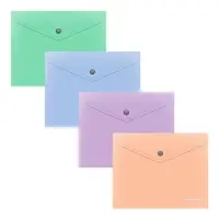 Папка-конверт на кнопке А5+, 180 мкм, ErichKrause "Matt Pastel Bloom", тиснение "песок", непрозрачная, микс