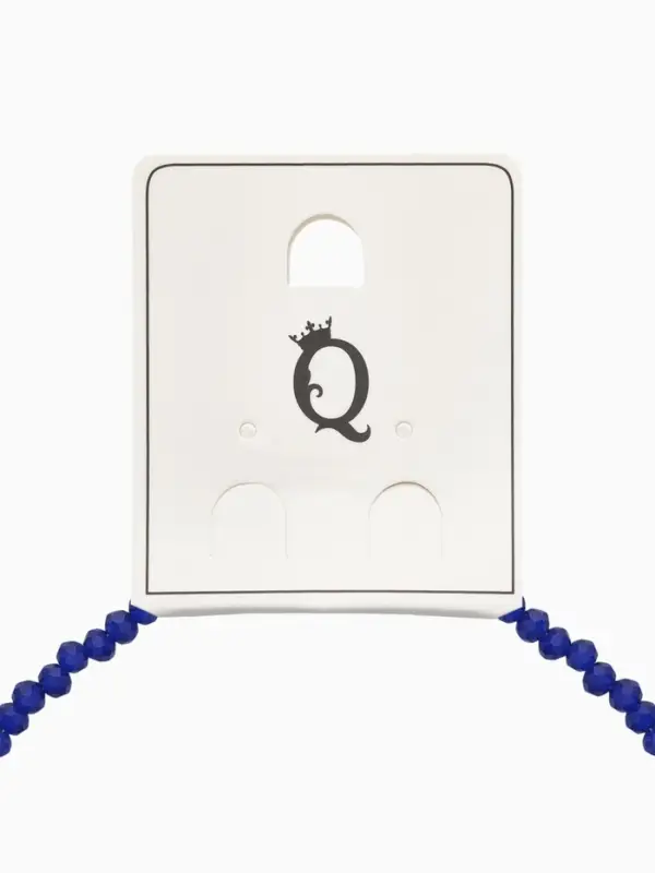 Чокер из бисера &laquo;Хрусталь&raquo; тёмно-синий в серебре, 37 см + 5 см доп, цепочка