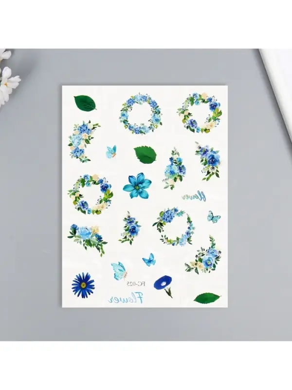 Переводные тату на тело цветные &laquo;Цветочные венки&raquo;, 24&times;14.5 см, МИКС