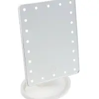 Зеркало KZ-06, подсветка, 26.5 х 16 х 12 см, 22 диода, сенсорная кнопка, белое