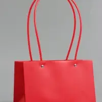 Сумка для цветов влагостойкая, красная, 22x10.5x13.5 см