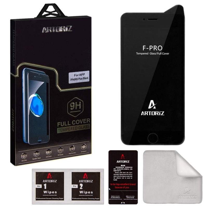 Защитное стекло iPh 6 Plus 0.3mm 2.5D Full Cover Artoriz черное