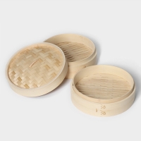 Пароварка Доляна &laquo;Восточная кухня&raquo;, 2 этажа, d=24 см, бамбук