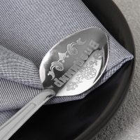 Ложка чайная с гравировкой с 23 Февраля &laquo;Владимир&raquo;, 3 х 14 см.