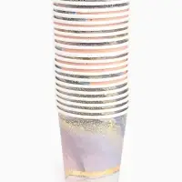 Набор посуды для праздника на 20 персон, мрамор розовый (тарелки 23 см, стакан 250 мл)