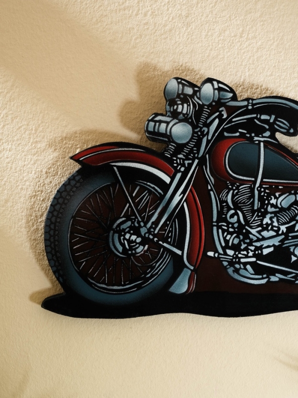 Панно "Чоппер" дерево 30х16 см, красный