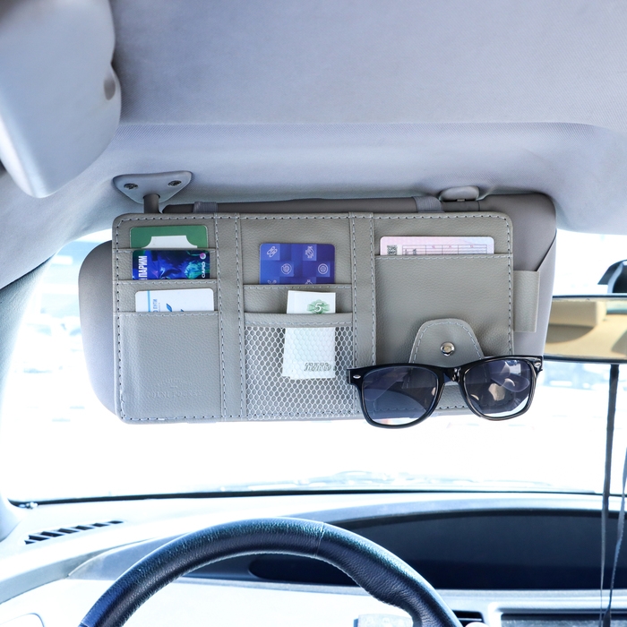 Органайзер на солнцезащитный козырек, 30&times;14.5 см, серый