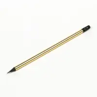 Карандаш чернографитный с ластиком, твёрдость НВ, корпус круглый, заточенный, золотистый