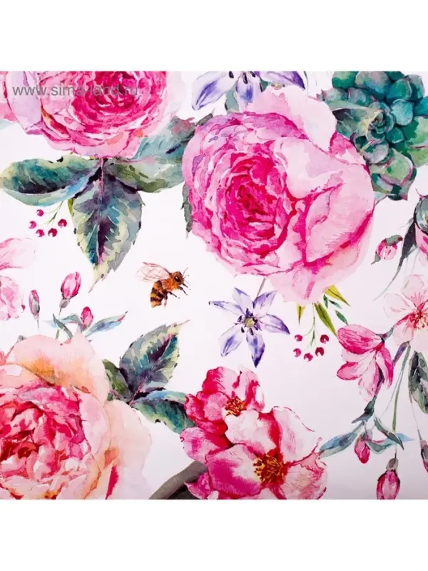 Бумага упаковочная глянцевая &laquo;Летние цветы&raquo;, 70 х 100 см