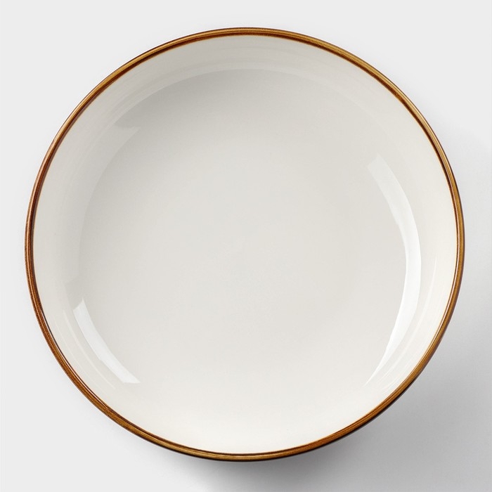 Тарелка фарфоровая глубокая Magistro &laquo;Церера&raquo;, 1,1 л, d=22 см, цвет белый