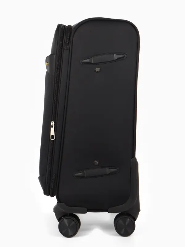 Чемодан 20",Текст,36*25*58,отд на молнии,1 нар/карм, увелич,код замок,4 колеса, черный