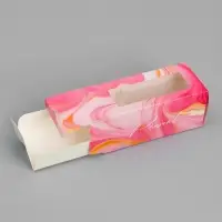 Коробка для макарун, кондитерская упаковка &laquo;Мрамор&raquo;, 12 х 5.5 х 5.5 см