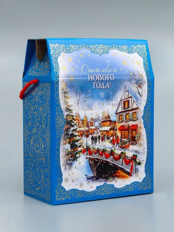 Коробка подарочная новогодняя, 20&times;10&times;26.5 см
