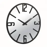 Часы настенные, интерьерные, бесшумные, d-50 см, зеркало, черные