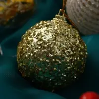 Набор шаров пластик d-6 см, 9 шт "Капризы зимы" золото