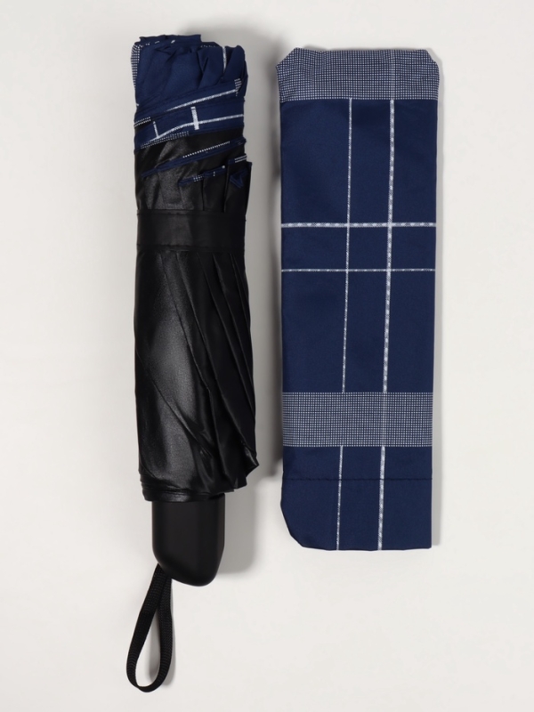 Зонт механический &laquo;Клетка&raquo;, эпонж, 4 сложения, 10 спиц, R = 54/60 см, D = 120 см, цвет МИКС