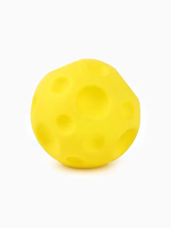 Игрушка пищащая "Мячик планета" для собак, 6,5 см, желтая