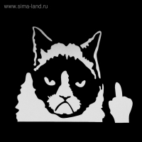 Наклейка на авто 10 х 13 см, светоотражающая, "Кот"