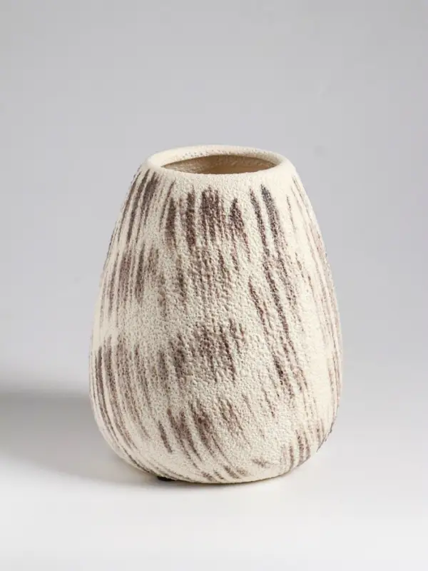 Ваза настольная керамика "Беажио" классик, 17,5х14 см, бежево-коричневый