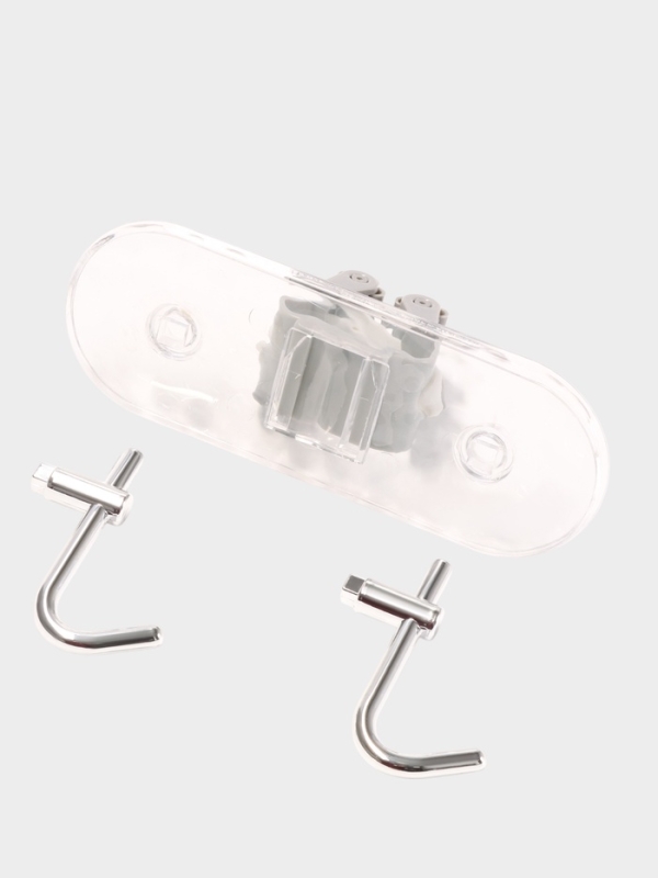 Держатель для швабр настенный самоклеящийся, прозрачная основа, 16х6х6 см