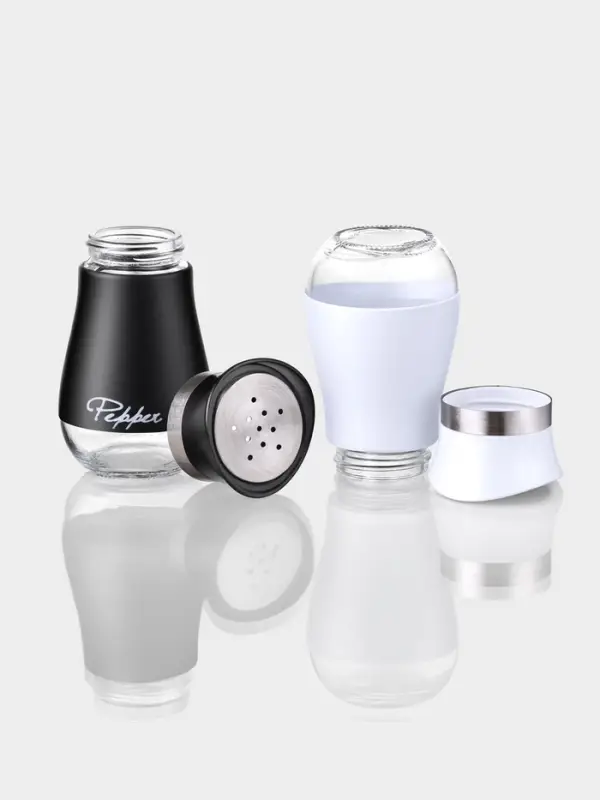 Набор для специй "Сияние.Black/White", 2 шт, на подставке