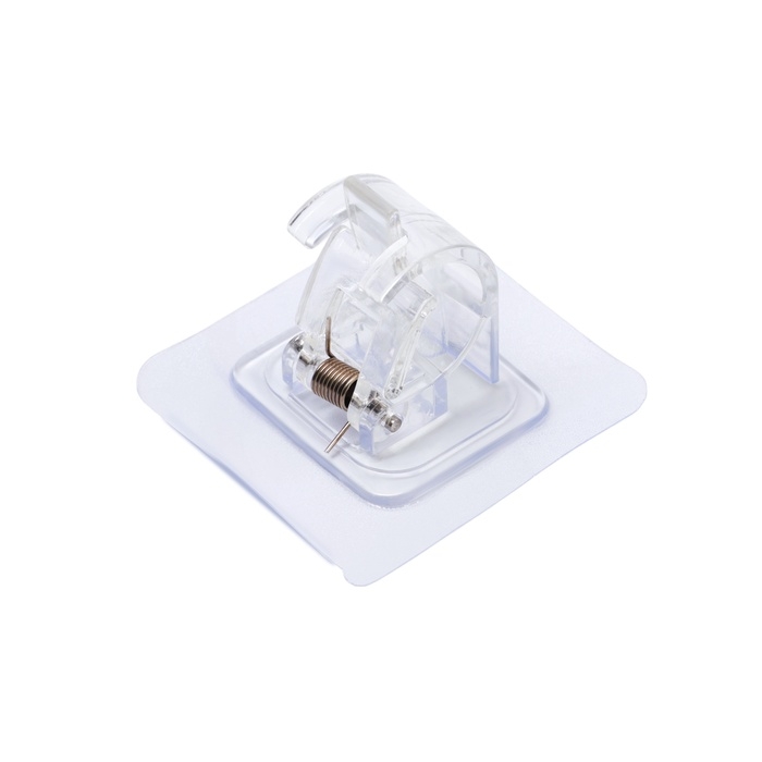 Держатель с зажимом с клейкой поверхностью ТУНДРА, прозрачный, набор 4 шт.