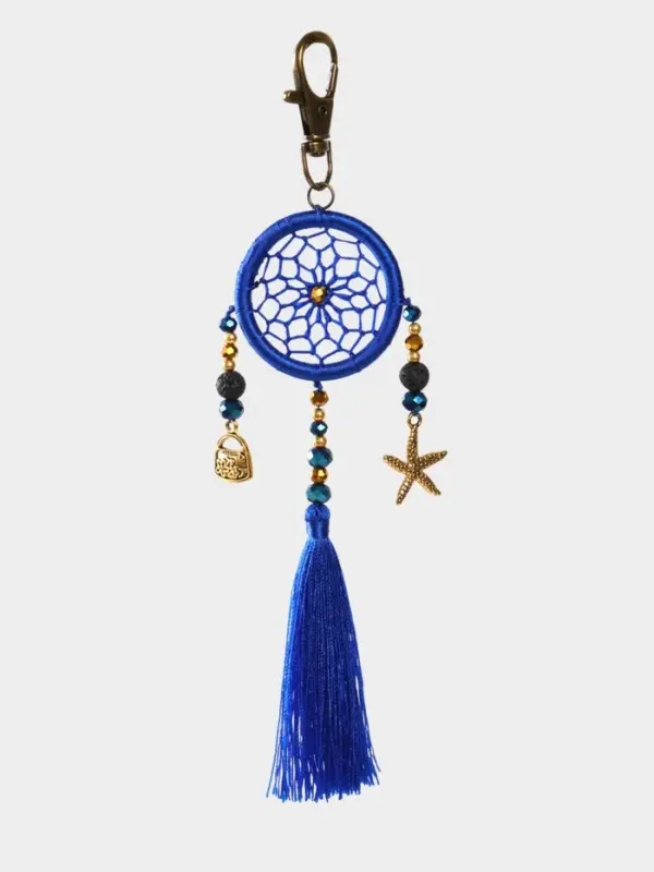 Брелок ловец снов, 17 см, ярко-синий