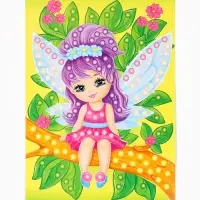 Набор для творчества. Аппликация бусинами "Феечка" (180х250 мм, европодвес)