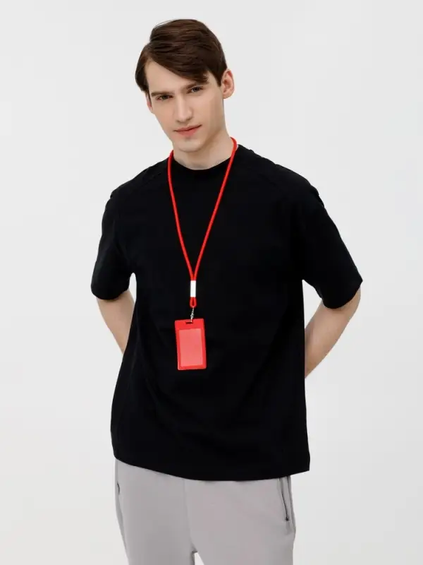 Шнурок для бейджа Tube Metal, красный