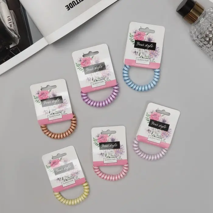 Резинка для волос &laquo;Пружинка&raquo;, яркая полоса, d=5.5 см, МИКС