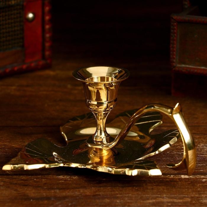 Подсвечник "Леонардо" латунь 16х16х7 см