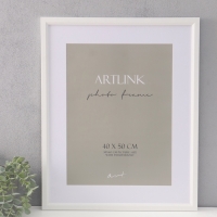 Фоторамка МДФ "Anna" 40х50 см, с паспарту (30х40 см), белый (пластиковый экран)