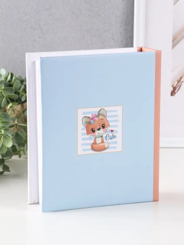 Фотоальбом 200 фото 10X15см,"Лисёнок с цветочками", ПП карм.