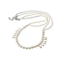 Бодичейн женская &laquo;Жемчуг&raquo; капли, белый в серебре