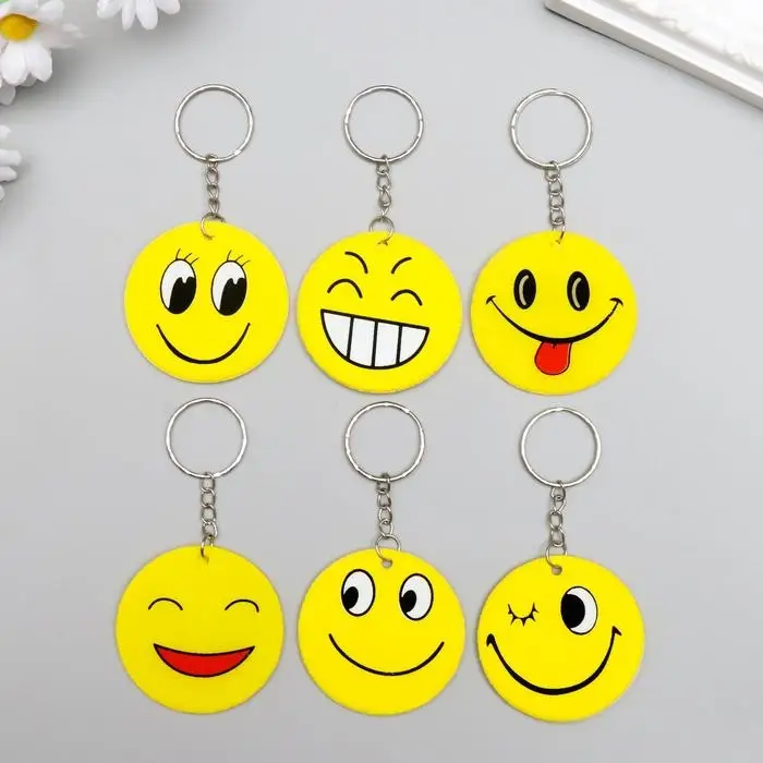 Брелок пластик мягкий "Смайл" МИКС 6х6 см